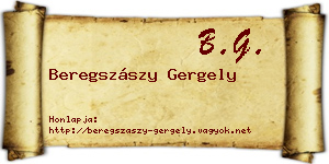 Beregszászy Gergely névjegykártya